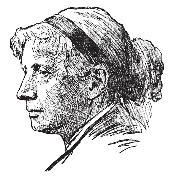 헤리엇 엘리자베스 1811 1896 그녀는 미국의 지론자와 그녀의 아저씨의 오두막 — 스톡 벡터