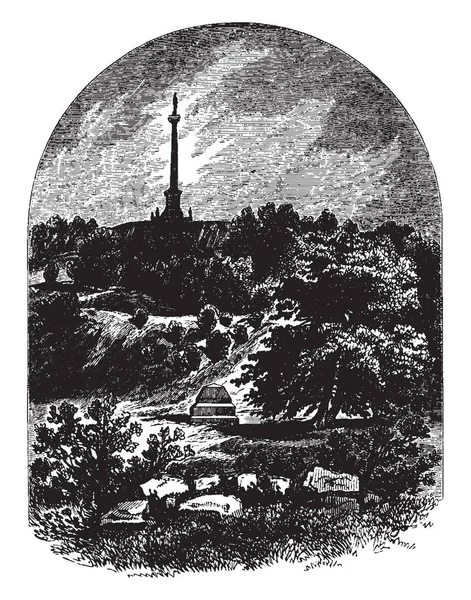 Monument Endroit Est Tombé Général Isaac Brock Officier Armée Britannique — Image vectorielle