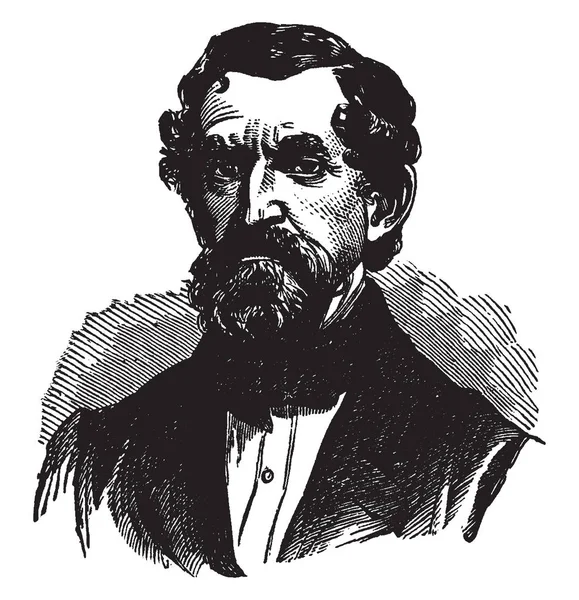 David Jamison 1810 1864 Fue Abogado Jurista Autor Jardinero Dibujo — Vector de stock