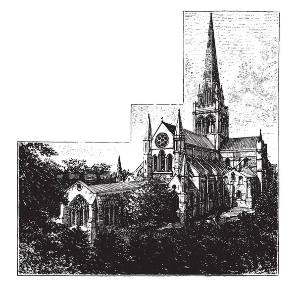 Cathédrale Chichester Dans Sussex Occidental Été Établie 1075 Elle Est — Image vectorielle