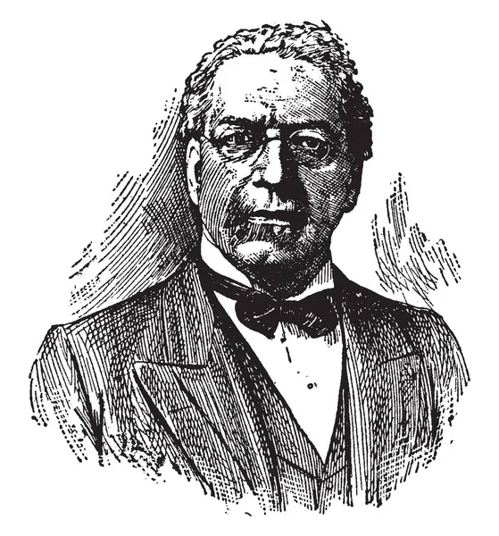 사무엘 추구한 1850 1924 지도자와 설립자 노동의 빈티지 그림의 대통령 — 스톡 벡터