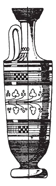 Lekythos Grec Est Allongé Cylindrique Son Cou Est Long Avec — Image vectorielle