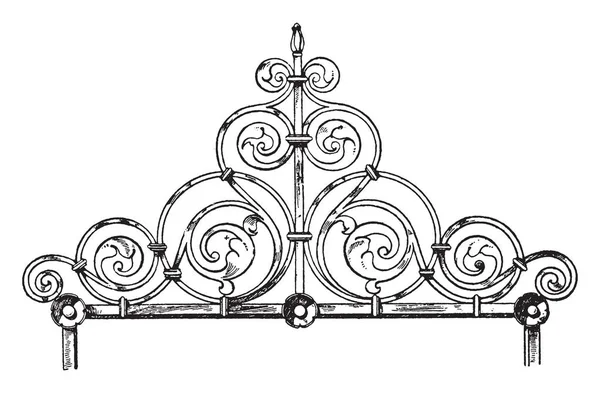 Корональних Навершием Виготовляється Кованого Заліза Прикрасити Шпилі Pinnacles Baldachins Гробниці — стоковий вектор