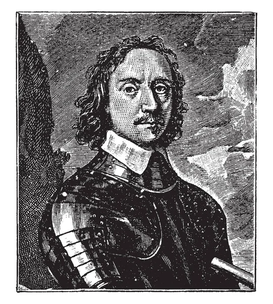 Oliver Cromwell 1599 1658 Foi General Líder Político Inglês Lorde —  Vetores de Stock