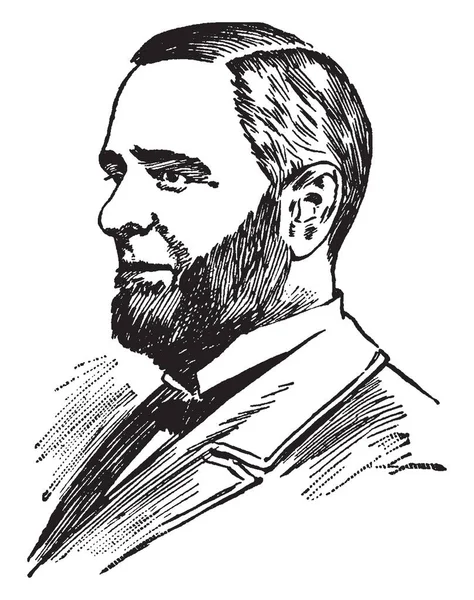 에드윈 1843 1907 미국의 변호사 아이오와 빈티지 — 스톡 벡터