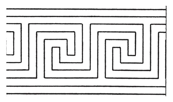 Banda Traste Típica Patrón Simple Repite Una Forma Serpenteante Dibujo — Archivo Imágenes Vectoriales