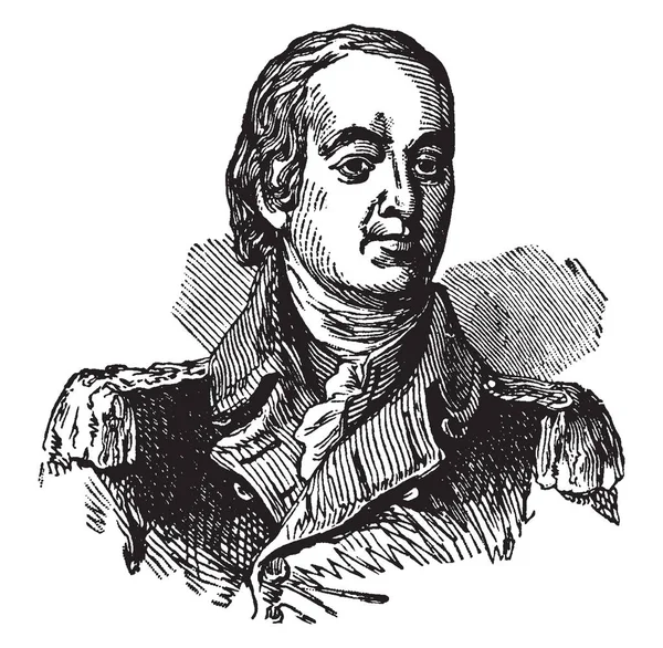 Lord Stirling Han Var Amerikansk Generalmajor Amerikanska Revolutionskriget Vintage Linje — Stock vektor