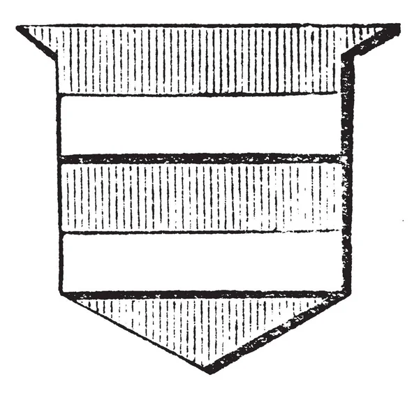 Schild Mit Balken Ist Halb Breit Vintage Linienzeichnung Oder Gravur — Stockvektor