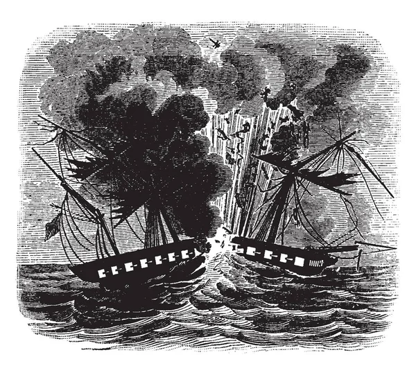 Fulton Torpedo Zerstörte Ein Zweihundert Tonnen Schweres Schiff Durch Den — Stockvektor