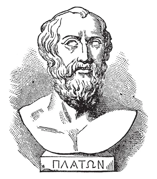 Platon Était Philosophe Grèce Classique Fondateur Académie Athènes Dessin Trait — Image vectorielle