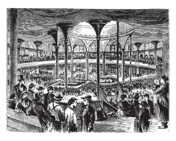 Bir tiyatro ve çok popüler bir genel akvaryum kale Bahçe (iç) daha sonra bir bira bahçesi oldu, bu bir Ulusal Anıtı, vintage çizgi çizme veya oyma illüstrasyon.