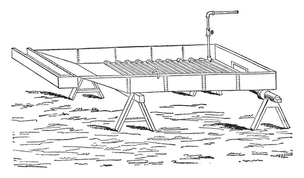 Deze Afbeelding Vertegenwoordigt Functie Van Stoom Coil Verdamper Vintage Lijntekening — Stockvector