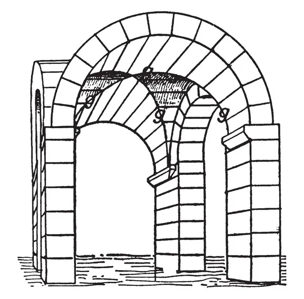 Voûte Aine Fait Référence Bord Entre Les Voûtes Entrecoupées Voûte — Image vectorielle