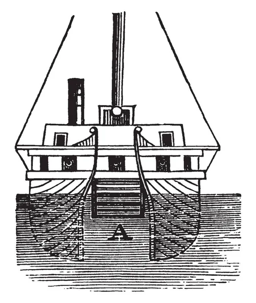 Sección Batería Flotante Fulton Construida Para Defender Puerto Nueva York — Vector de stock