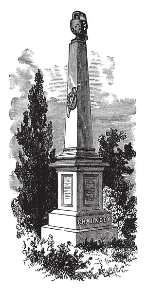 Denkmal Von Isaac Chauncey War Offizier Der United States Navy — Stockvektor