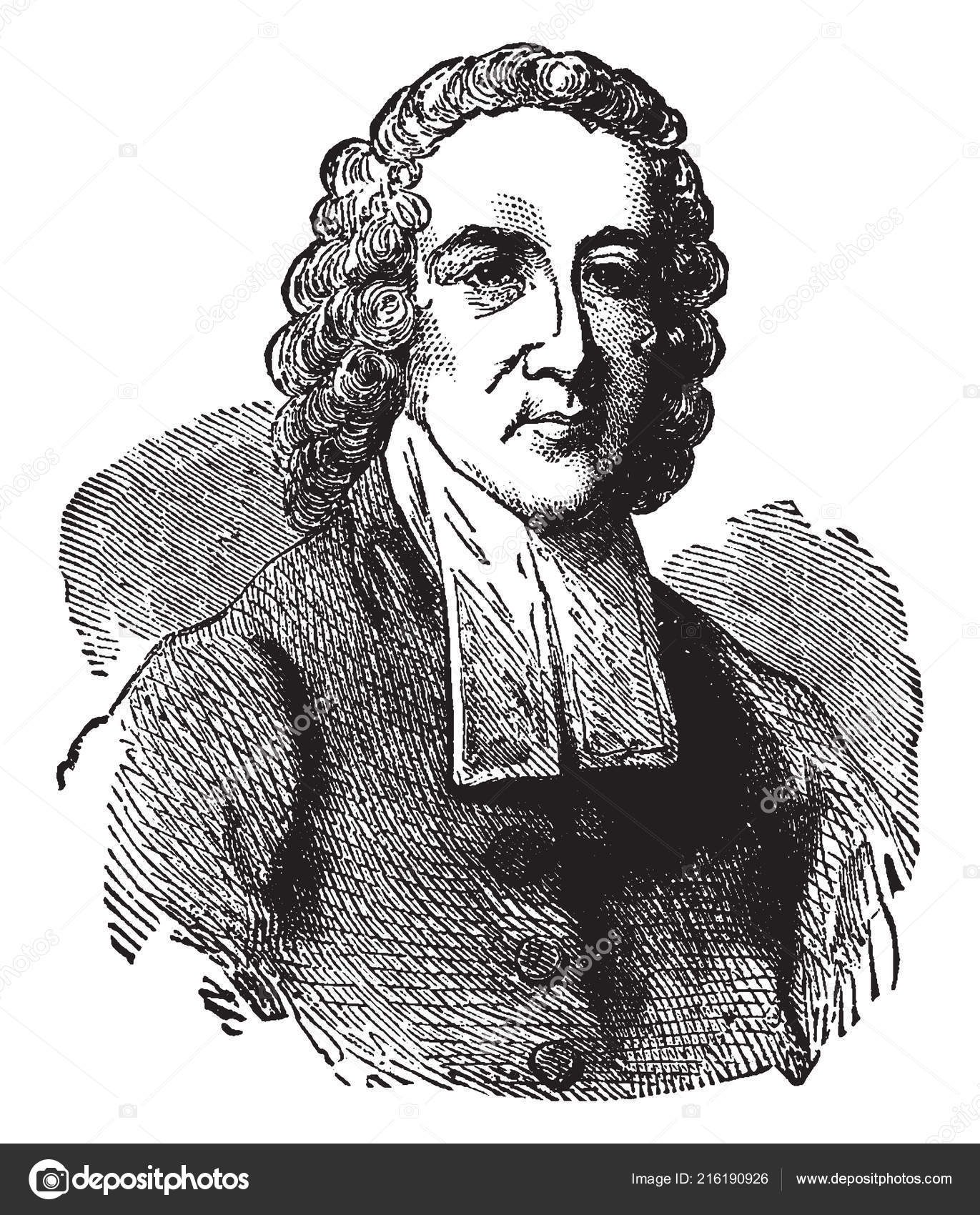 Jonathan Edwards 1703 1758 American Revivalist Preacher Philosopher Congregationalist Protestant — Stock Vector