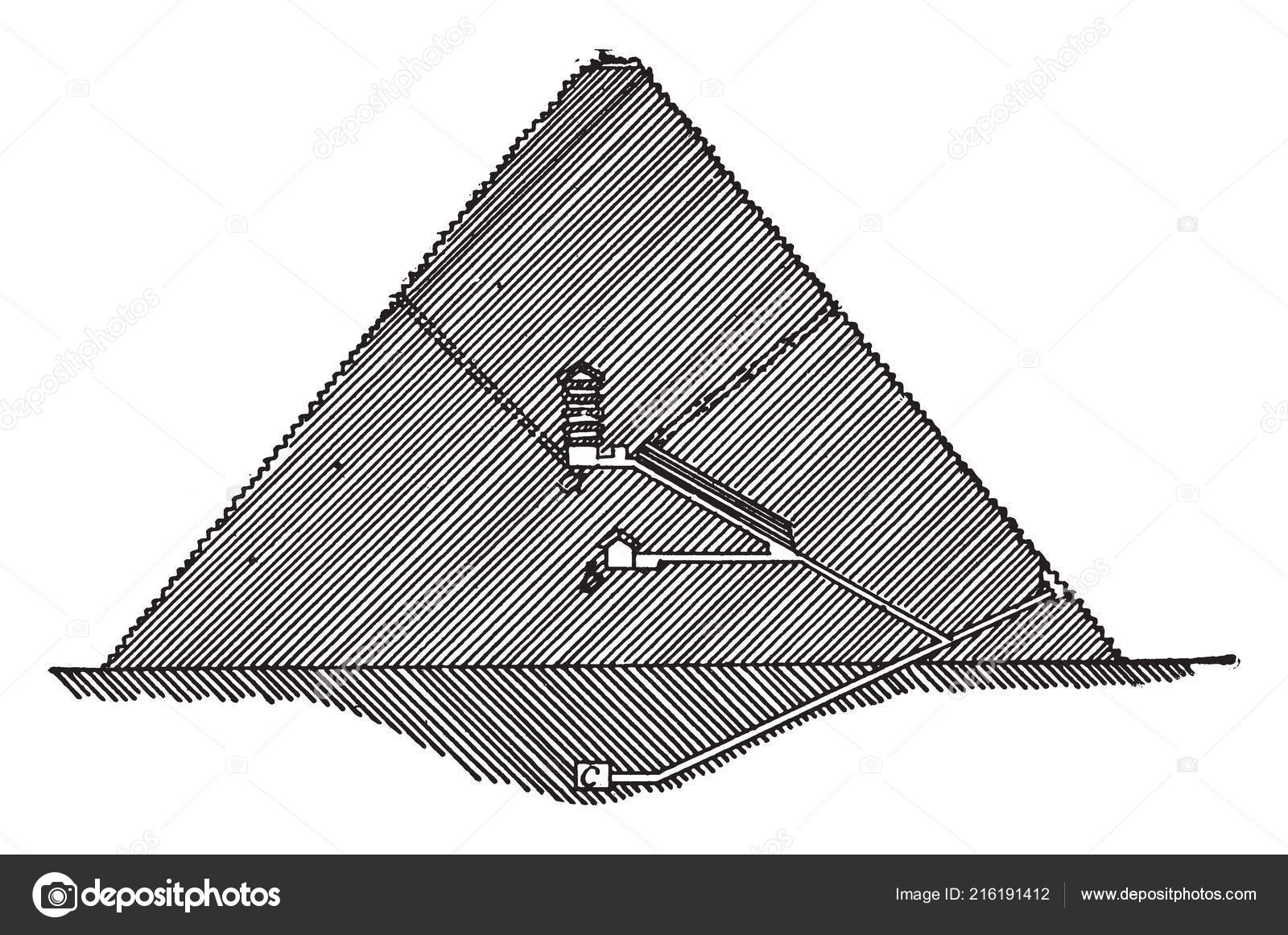 Great Pyramid Of Giza, Egyptian Architecture, Ghizeh, Khufu's Pyramid,  Pyramid Of Cheops, Pyramid Of Khufu, Vintage Line Drawing Or Engraving  Illustration. Royalty Free SVG, Cliparts, Vectors, and Stock Illustration.  Image 132978747.