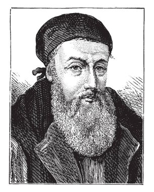 Başpiskopos Edmund Grindal, c. 1519-1583, o oldu bir İngiliz Protestan lideri, Londra Piskoposu, York Başpiskoposu ve Başpiskopos Canterbury, vintage çizgi çizme veya illüstrasyon oyma