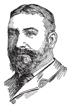 John Bassett Moore, 1860-1947, uluslararası hukuk üzerine bir otorite olduğunu ve ilk Amerikalı Yargıç Uluslararası Adalet, vintage çizgi çizme veya oyma illüstrasyon kalıcı sahada hizmet etmek