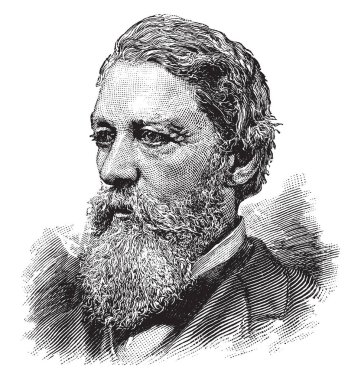 General George Stoneman, 1822-1894, o bir Amerika Birleşik Devletleri Ordusu Süvari subayı ve California, vintage çizgi çizme veya oyma illüstrasyon Valisi oldu