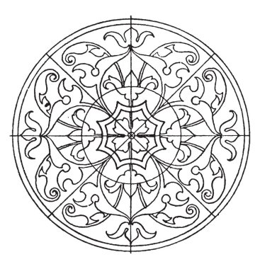 Rönesans dairesel Panel Kamenz, vintage çizgi çizme veya oyma illüstrasyon bir kilisede bulundu.