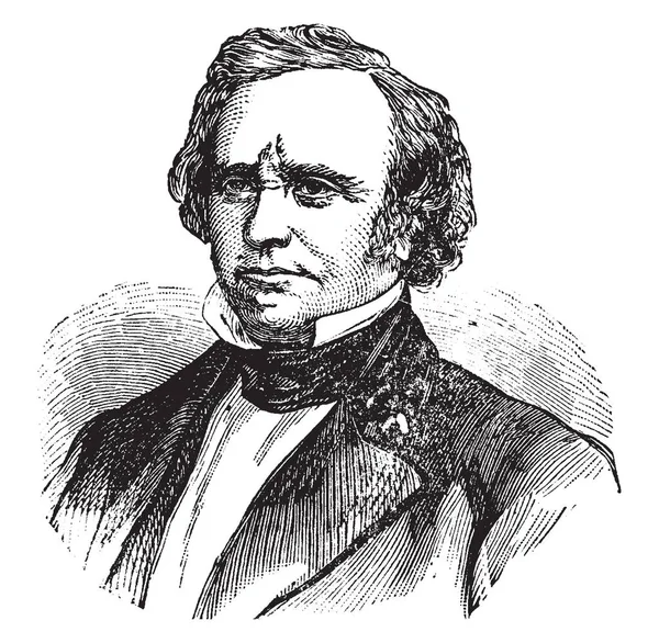 ヘンリー ウィルソン 1812 1875 彼はマサチューセッツ州 ヴィンテージの線描画や彫刻イラストからアメリカ合衆国とアメリカ合衆国上院議員の副大統領 — ストックベクタ