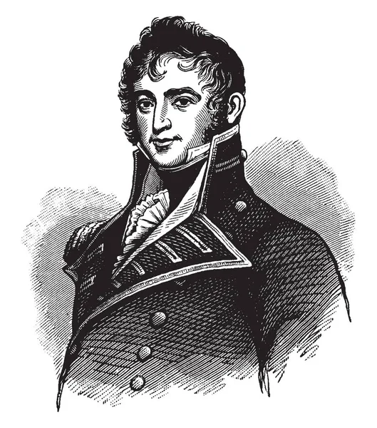 James Lawrence 1781 1813 Foi Oficial Naval Americano Desenho Linha —  Vetores de Stock