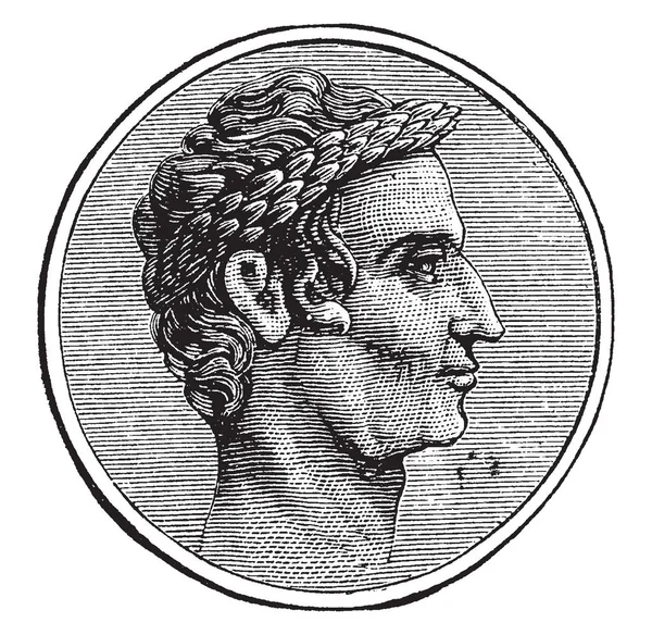 율리우스 카이사르 100 기원전 정치가 라틴어 빈티지 그림의 작가로 유명한 — 스톡 벡터