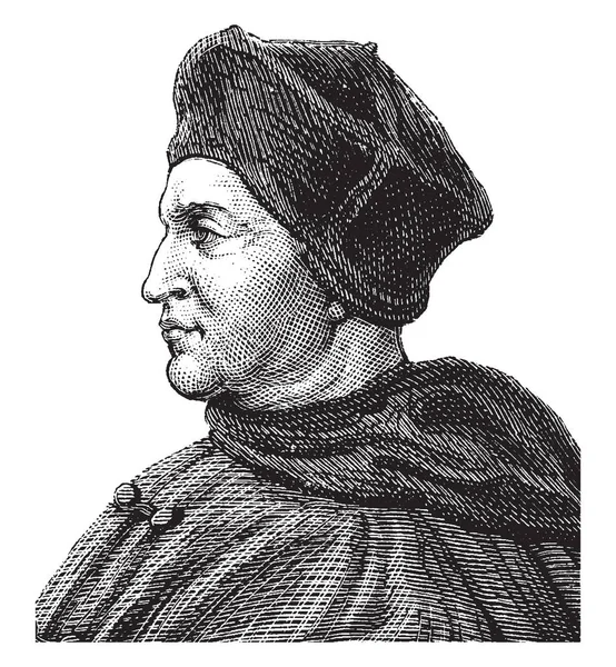 Thomas Cardinal Wolsey 1473 1530 Fue Eclesiástico Inglés Estadista Cardenal — Vector de stock