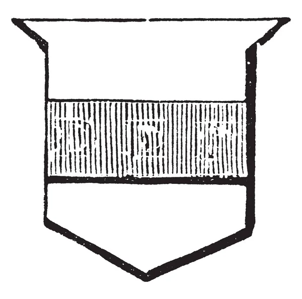 Fess Honorável Ordinário Ocupando Terceira Parte Escudo Desenho Linha Vintage — Vetor de Stock