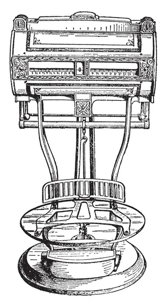 Esta Ilustración Representa Máquina Pesaje Resorte Que Produce Una Estimación — Archivo Imágenes Vectoriales