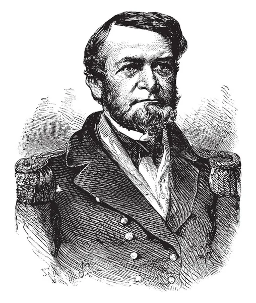 Almirante Andrew Hull Foote 1806 1863 Foi Almirante Marinha Dos — Vetor de Stock