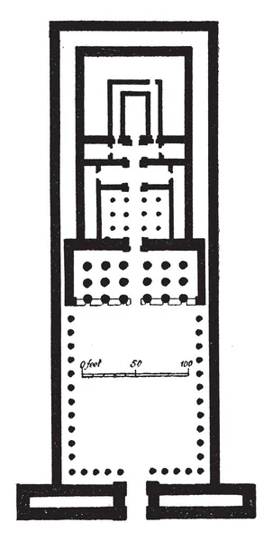 Temple Edfu Plan Ancient Egyptian Temple Karnak One Best Preserved — Stock Vector