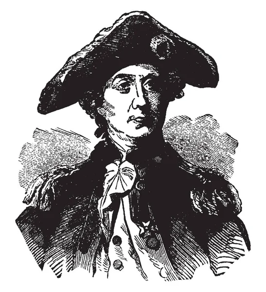 John Paul Jones 1747 1792 Fue Primer Comandante Naval Famoso — Vector de stock