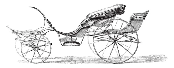ライト公園フェートンは つまたは つの馬 ヴィンテージの線描画や彫刻イラスト描き下ろしは 世紀初頭運送 — ストックベクタ