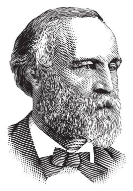 Henry L. Dawes, 1816-1903, o bir Cumhuriyet Birleşik Devletler senatörü ve Amerika Birleşik Devletleri temsilcisi Massachusetts, Dawes Yasası, vintage çizgi çizme veya oyma illüstrasyon için ünlü oldu