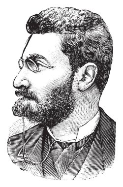 Joseph Pulitzer, 1847-1911, St Louis Post Dispatch ve New York Dünya, vintage çizgi çizme veya oyma illüstrasyon bir gazete yayıncısı olduğunu