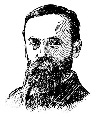 George W. Cable, 1844-1925, o Amerikalı bir yazar, ünlü için onun portrayals onun yerli New Orleans, Louisiana, vintage çizgi çizme veya oyma illüstrasyon Creole hayatın gerçekliğini yapıldı.