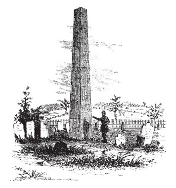 Monument of Governor Nicholas Cooke in Rhode Island,vintage line drawing or engraving illustration. clipart