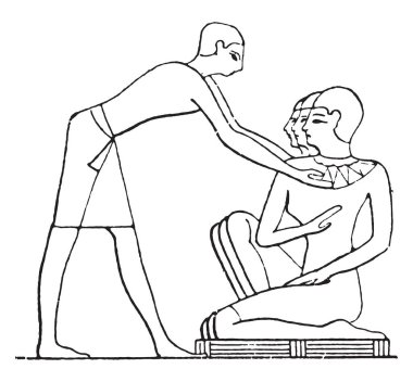 Kolye poz, vintage oyulmuş illüstrasyon