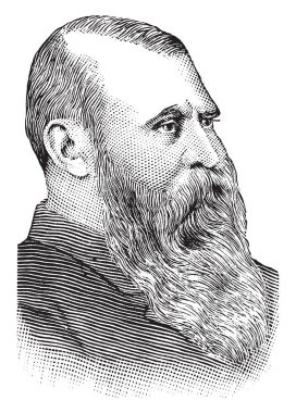 Herr Johann en, bir Alman-Amerikan anarşist politikacı, gazete editörü ve hatip, vintage çizgi çizme veya oyma illüstrasyon o 1846-1906, oldu