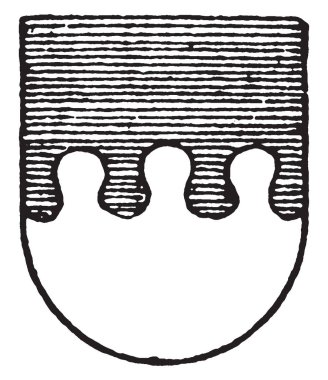 Fesse Nebuly sıradan bir silah kat, vintage çizgi çizme veya oyma illüstrasyon ücretsizdir.