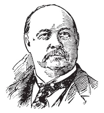 Thomas B. Reed, 1839-1902, Amerika Birleşik Devletleri temsilcisi Maine ve ABD Temsilciler Meclisi, vintage çizgi çizme veya oyma illüstrasyon hoparlör olduğunu