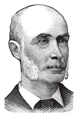 George A. Jenks, 1836-1908, o Pennsylvania ve avukat genel, vintage çizgi çizme veya oyma illüstrasyon siyasetçi