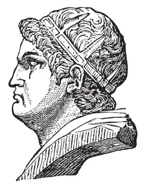 Nero, İmparator, Roma İmparatorluğu, vintage çizgi çizme veya oyma illüstrasyon yapıldı.