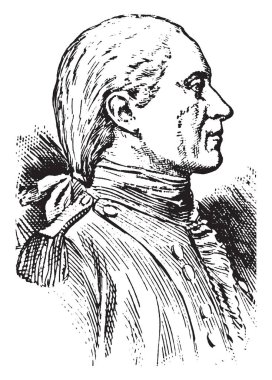 John Paul Jones, 1747-1792, o Amerika Birleşik Devletleri ilk ünlü donanma komutanı Amerikan Bağımsızlık Savaşı Amerikan Donanması, çizim veya şekil oyma vintage çizgi babası olarak ünlü oldu