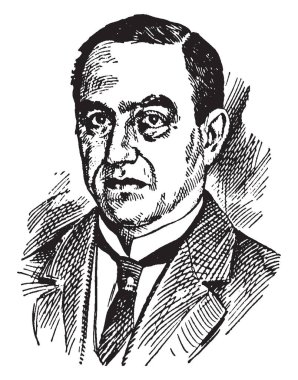 Bir Amerikan işçi lideri ve Amerika Başkanı John Mitchell, 1869-1919, o oldu benim işçi Amerika, vintage çizgi çizme veya oyma illüstrasyon