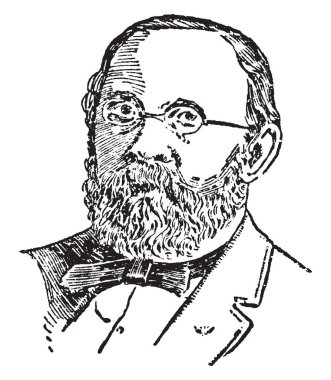 Rudolf Virchow, 1821-1902, o bir Alman hekim, antropolog, patolog, prehistorian ve biyolog, vintage çizgi çizme veya oyma illüstrasyon yapıldı.