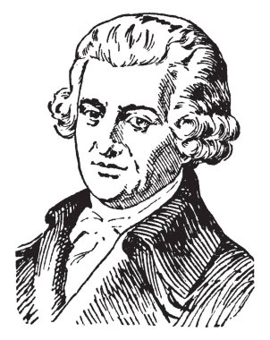 Joseph Haydn, 1732-1809, o bir Avusturyalı klasik dönemin Senfoni ve dörtlüsü, vintage çizgi çizme veya oyma illüstrasyon babası olarak ünlü besteci