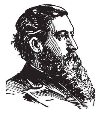 Sidney Lanier, 1842-1881, ABD'li müzisyen, şair ve yazarın, vintage çizgi çizme veya oyma illüstrasyon biriydi